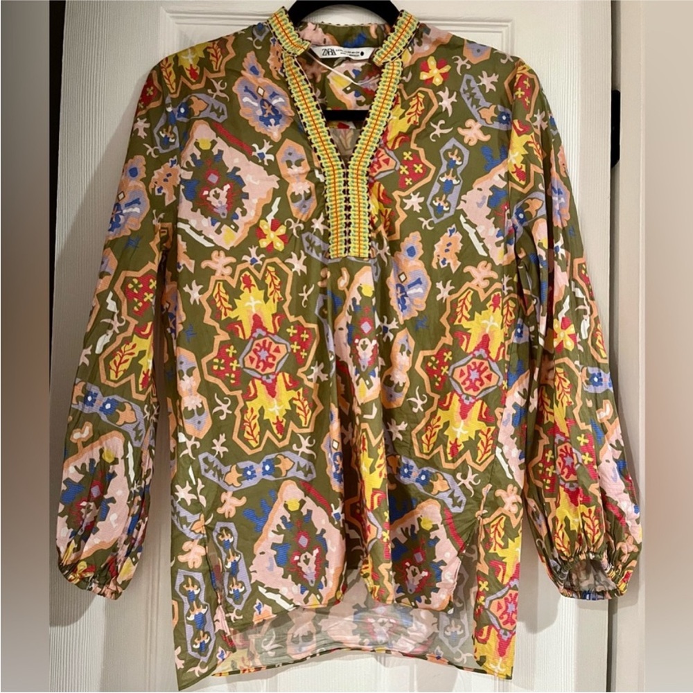Zara Patterned Blouse, size XS